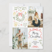 Whimsical Hand Drawn Bows Frohe Weihnachten 2 Foto (Vorderseite)