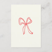 Whimsical Hand Drawn Bows Hochzeitsempfang Begleitkarte (Rückseite)