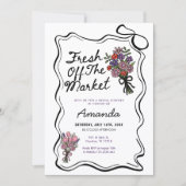 Whimsical Hand Drawn Bridal Shower  Einladung (Vorderseite)