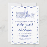 Whimsical Hand Drawn Castle Illustration Hochzeit