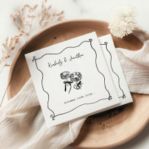 Whimsical Hand Drawn Champagne Hochzeit