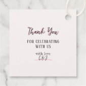 Whimsical Hand Drawn Champagne Toast Wedding Geschenkanhänger (Rückseite)