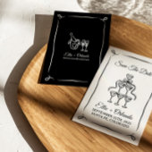 Whimsical Hand Drawn Champagner Tower Save the Dat Einladung