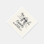 Whimsical Hand Drawn Cheers to 50 Years Birthday  Serviette (Ecke)