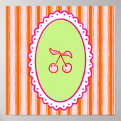 Whimsical Hand-Drawn Cherries Art Poster (Vorne)