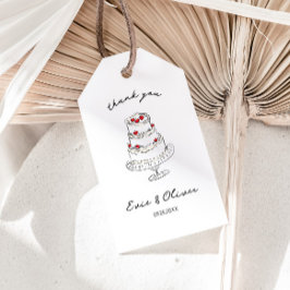 Whimsical Hand Drawn Cherry Cake Hochzeit Vielen D Geschenkanhänger