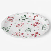 Whimsical Hand Drawn Christmas Baby Shower Pappteller (Schrägansicht)