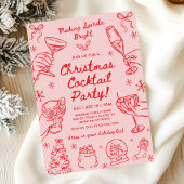 Whimsical Hand Drawn Christmas Cocktail Party Einladung
