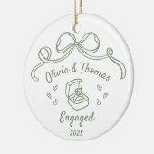 Whimsical Hand Drawn Christmas Engaged Keramik Ornament (Links)