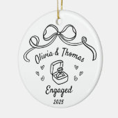 Whimsical Hand Drawn Christmas Engaged Keramik Ornament (Links)