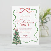Whimsical Hand Drawn Christmas Party Einladung (Stehend Vorderseite)