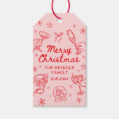 Whimsical Hand Drawn Christmas Party  Geschenkanhänger (Vorderseite)