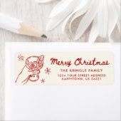 Whimsical Hand Drawn Christmas Return Address (Insitu)