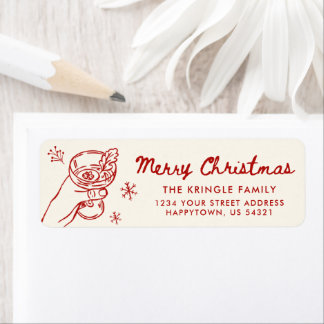 Whimsical Hand Drawn Christmas Return Address