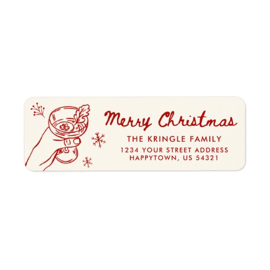Whimsical Hand Drawn Christmas Return Address (Vorne)