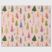 Whimsical Hand-Drawn Christmas Tree Geschenkpapier (Flach)