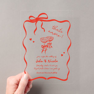 Whimsical Hand Drawn Cocktails, die noch Hochzeit  Acryleinladungen