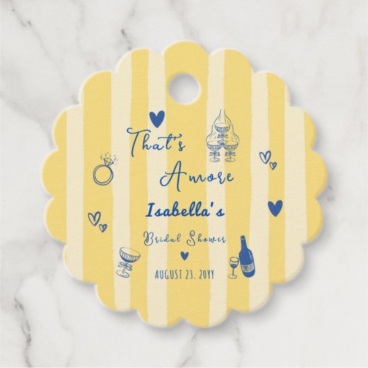 Whimsical Hand Drawn das ist mehr Brautparty Geschenkanhänger (Vorderseite)