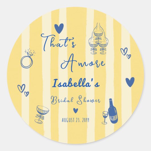 Whimsical Hand Drawn das ist mehr Brautparty Runder Aufkleber (Vorderseite)