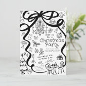 Whimsical Hand Drawn Dinner Party Einladung (Stehend Vorderseite)