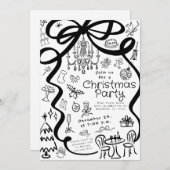 Whimsical Hand Drawn Dinner Party Einladung (Vorne/Hinten)