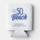 Whimsical Hand Drawn Doodle 50. Strand Geburtstag Dosenkühler (Rückseite)