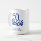 Whimsical Hand Drawn Doodle 50. Strand Geburtstag Kaffeetasse (Vorderseite Links)