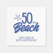 Whimsical Hand Drawn Doodle 50. Strand Geburtstag Serviette (Vorderseite)