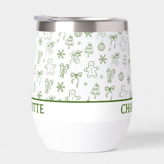 Whimsical Hand Drawn Doodle Green (Rechts)