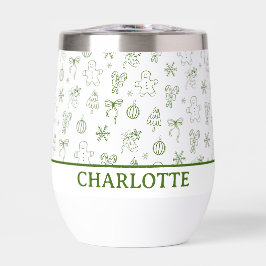 Whimsical Hand Drawn Doodle Green