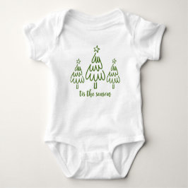 Whimsical Hand Drawn Doodle Green Baby Strampler