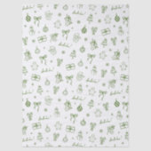 Whimsical Hand Drawn Doodle Green Seidenpapier (Vorderseite)