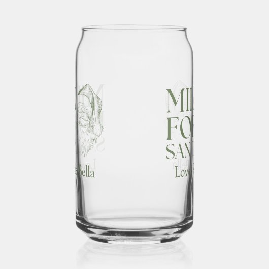 Whimsical Hand Drawn Doodle Milk für Santa Dosenglas (Links)