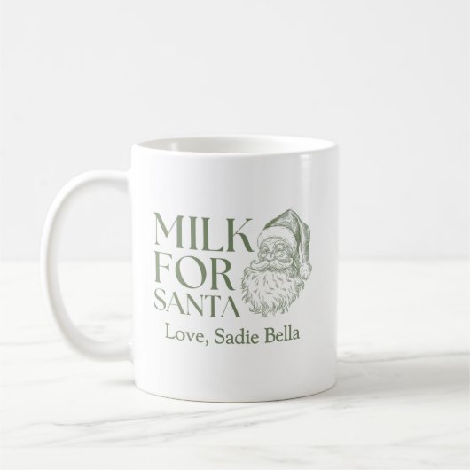 Whimsical Hand Drawn Doodle Milk für Santa Kaffeetasse (Links)