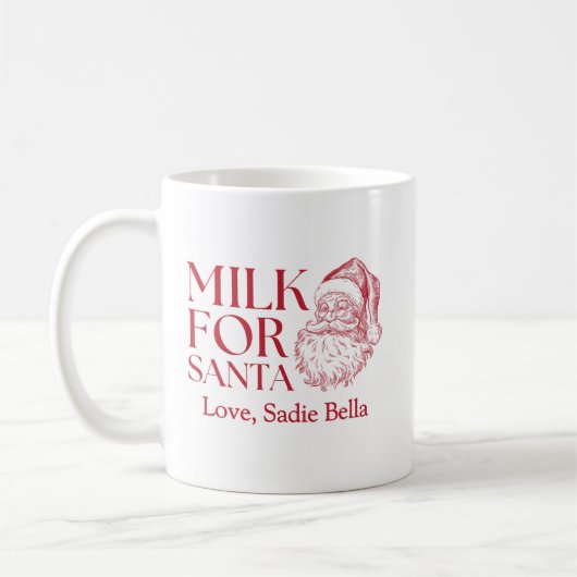 Whimsical Hand Drawn Doodle Milk für Santa Kaffeetasse (Links)