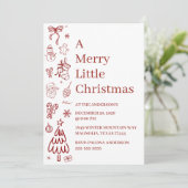 Whimsical Hand Drawn Doodle Red (Stehend Vorderseite)