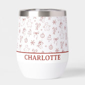 Whimsical Hand Drawn Doodle Red (Rückseite)