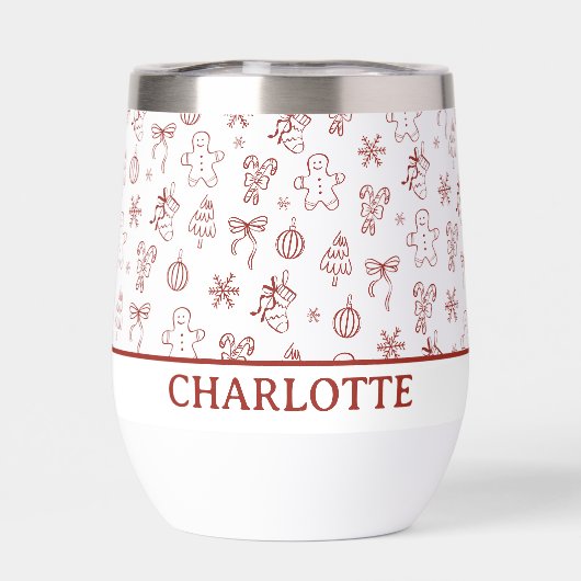 Whimsical Hand Drawn Doodle Red (Rückseite)