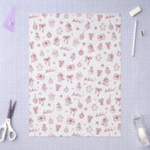 Whimsical Hand Drawn Doodle Red Seidenpapier (Basteln)