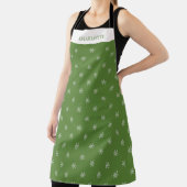 Whimsical Hand Drawn Doodle Snowflake Green Schürze (InSitu)