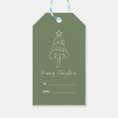 Whimsical Hand Drawn Doodle Weihnachtsbaum Geschenkanhänger (Vorderseite)