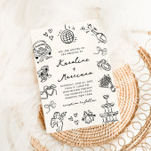 Whimsical Hand Drawn Doodles Einladung Hochzeit