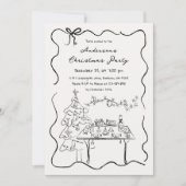 Whimsical Hand Drawn Doodles Weihnachtsfest Party Einladung (Vorderseite)