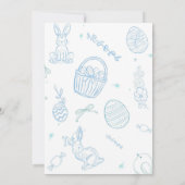 Whimsical Hand drawn Easter Brunch & Egg Hunt Einladung (Rückseite)
