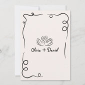 Whimsical Hand Drawn Engagement Party Hochzeit Einladung (Rückseite)