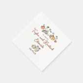 Whimsical Hand Drawn Fall Love Wedding Napkins Serviette (Ecke)
