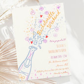 Whimsical Hand Drawn Floral Bachelorette Wochenend Einladung