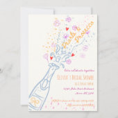 Whimsical Hand Drawn Floral Scribble Brautparty Einladung (Vorderseite)