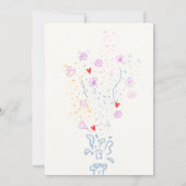 Whimsical Hand Drawn Floral Scribble Brautparty Einladung (Rückseite)