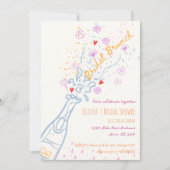 Whimsical Hand Drawn Floral Scribble Bridal Brunch Einladung (Vorderseite)
